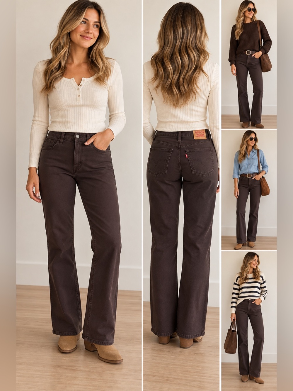 Levi's Women’s Relaxed Boot Cut Jeans — Dark Brown size 10M Cotton/Spandex blend